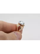 Vintage style Ring Zircon Original Vintage 14K Rose Gold vrc135r